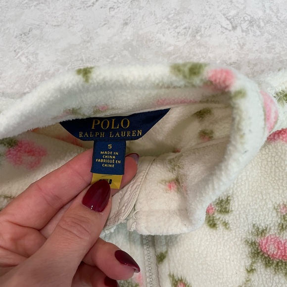 Ralph Lauren Floral Fleece Quarter-Zip Pullover size 5T - Picture 3 of 5